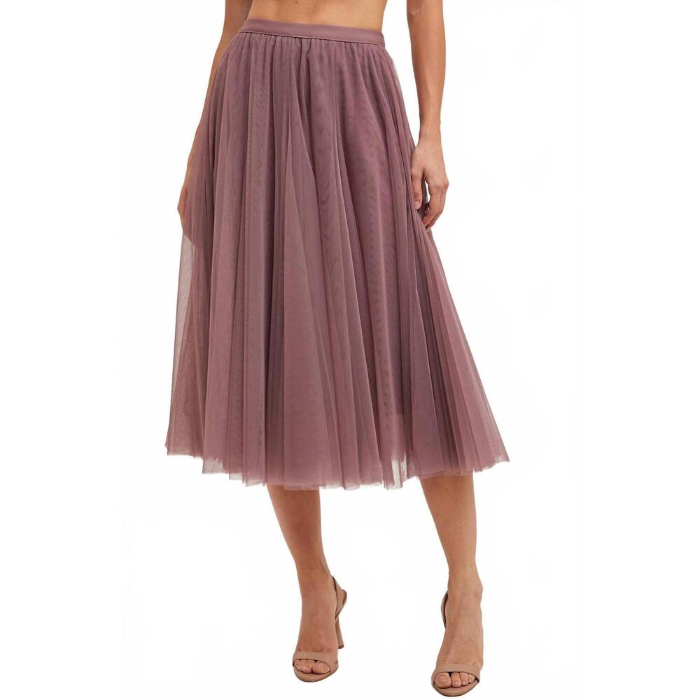 NEW BLUIVY tulle midi skirt in mauve